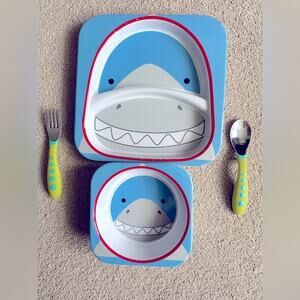 Skip Hop Shark Dinner Set Feeding Toddler Silverware